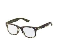 Green Camouflage Childrens Classic Clear Lens Glasses Fames Fake Glasses Frames with Lenses for Fancy Dress World Book Day Boys Girls Nerd Glasses Geek Hipsters Style Kids Dress Up Costume Glasses