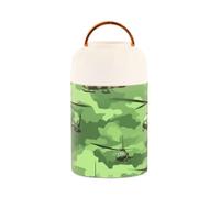 Green Camouflage Helicopter Stainless Steel Vacuum Insulated Jars for Food Storage with Spoon for Adults Pasta 17 oz