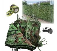 Green Camouflage Netting for Garden, Cargo Net for Privacy Sunshade, Reinforced Military Camo Netting with Camo Tape and Cable Ties, Hunting Camo Tent(1.5x1.5(m))