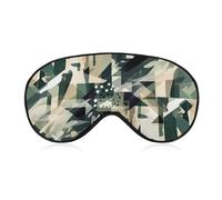 Green Camouflage Pattern Eye Mask, Side Sleeping Mask Light Blindfold Sleeping Mask Nose Pad and Elastic Band for Children Women and Men