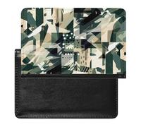 Green Camouflage Pattern Passport Cover Protector Rfid Blocking Passport Holder Id Card Holder Secure Travel Wallet Organizer for Passport Tickets Credit Cards, style, One Size