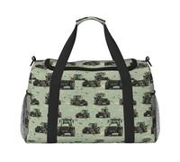 Green Camouflage Tractor Print Duffle Bag for Travel, Carry On Weekender Overnight Duffel Bags, Gym Bags for Women Men, Personal Item Travel Bag