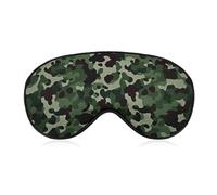 Green Camouflage Travel Eye Mask Blackout Eye Mask for Sleeping Airplane Eyemask with Adjustable Strap Sleep Masks for Women Men Soft Night Blindfold Eyemask