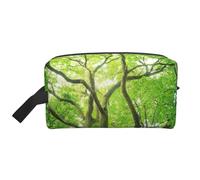 Green Camphor Tree Print Travel Toiletry Bags Hanging Makeup Bag Large Capacity Versatile Organizer for Women Men