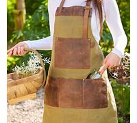 Green Canvas and Buffalo Leather Apron Paper High Green One Size