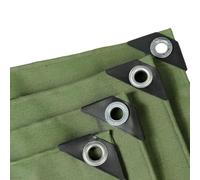 Green Canvas Tarpaulin with Eyelets, 1mx2m 2mx3m 3mx4m 4x6m 5x5m Large Heavy Duty Waterproof Tarps Sheet Multipurpose Covers(2x3m(6.5ftx9.8ft))