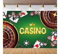 Green Casino Roulette Photography Backdrop Las Vegas Royale Casino Background Chip Poker Banquet Birthday Party Photo Booth 440x300CM