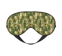 Green Cat Camouflage Sleep Mask, Eye Masks for Sleep Double-Sided, Sleep Masks for Women Men, Blackout Eye Covers for Sleeping, Travel
