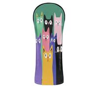Green Cat Fun Golf Club Cover Set Headcovers with Interchangeable No. Tags for Driver, Fairway Wood Hybrid