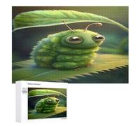 Green Caterpillar Wooden Jigsaw Puzzles, 1000 Piece Puzzle Board Game, Best Gift for Adults And Kids, Family Game, （75×50cm）