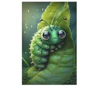 Green Caterpillar Wooden Jigsaw Puzzles 1000 Piece Puzzle For Adults. Challenging To Complete But Fun And Humorous Jigsaws 78×53cm