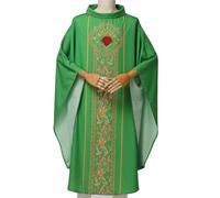 (Green) Celebrants Chasuble Mass Vestments Robe Priest Cosplay Costume