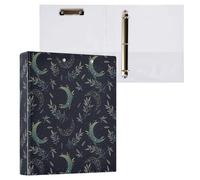 Green Celestial Boho Magic Moon Herbs 3 D-Ring Binder A4 1 Pack with 200 Sheet for Kids School Supplies Women Men Office