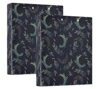 Green Celestial Boho Magic Moon Herbs 3 D-Ring Binder A4 2 Pack with 200 Sheet for Kids School Supplies Women Men Office