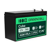 Green Cell (6.3 Mm) Vrla Agm Battery 7ah 7000mah 12v Black