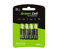 Green Cell 2600 mAh 1.2 V 4 Pieces Pre-Charged NI-MH AA Batteries - Batteries AA/Mignon, Ready to Use, Strong Performance, Low Self-Discharge, Rechargeable Battery, No Memory Effect