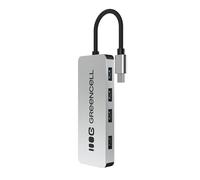 Green Cell 4 in 1 USB-C Hub, USB-C to 4 x USB-A 3.0, Aluminum Housing, Data Transfer Up to 5Gbps, Plug & Play, Splitter Compatible with MacBook, Dell, Lenovo, HP, ASUS 15 Cable