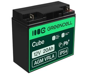 Green Cell AGM 12V 20Ah Rechargeable Sealed Lead Acid Battery Maintenance-Free Replacement Battery for Electric Motorbikes Wheelchair Forklifts Golf Cart
