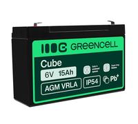 Green Cell® AGM 6V 15Ah Battery VRLA Lead Battery Replacement Battery Gel Battery Cycle Proof Unmannt Toy Electric Toy Alarm Emergency Power Children's Vehicles Children's Quad