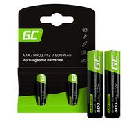GREEN CELL Battery 800 mAh 1.2 V [Pack of 2] AAA Micro NI-MH Batteries, Ready to Use, Strong Performance, Low Self-Discharge, Rechargeable Battery, No Memory Effect