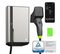 Green Cell GC HabuDen Wallbox 22kW 32A 7.5 m NFC RFID Type 2 Cable EV Charging Station for Electric Vehicles with GC App Bluetooth WiFi Car Charging with 22 kW / 11 kW / 7.2 kW / 3.6 kW