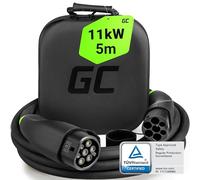 Green Cell GC Snap Type 2 Charging Cable 11 kW 5 m 16 A for EV Electric Cars Type 2 to Type 2 Three Phase TÜV Compatible with Model Y 3 S X, 500e, 600e, e-208, e-2008, Zoe, ID.3, ID.4, iX1, EV6,
