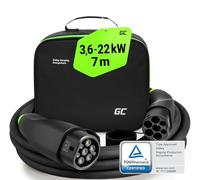 Green Cell GC Snap Type 2 Charging Cable 22 kW 7 m 32 A for EV Electric Cars Type 2 naar Type 2 3 Bevel TÜV Compatible with Model Y 3 S X, ID.3, ID.4, Q4 e-tron, i4, 500e, Enyaq, EV6 incl. Premium