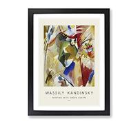 Green Center By Wassily Kandinsky Exhibition Museum Painting Framed Print | A2 Black Framed Wall Art | Ready to Hang | Modern Historical Picture | Living Room Bedroom Lounge Office