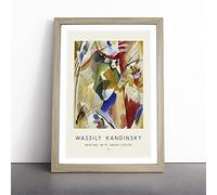 Green Center by Wassily Kandinsky Framed Wall Art Picture Print - Canvas Painting - Modern Home Décor Poster - Ready to Hang for Living Room Bedroom Kitchen - Oak A3 (36 x 48 cm)