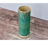 Green Ceramic Cylinder Vase, 25cm