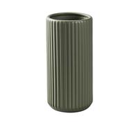 Green Ceramic Flower Vase for Pampas Grass, 10 inch Large Decorative Centerpiece Ribbed Vase for Dining Table, Office Desktop, Shelf Bookshelf, Mantel, Entryway, Bathroom, Countertop, Farmhouse, Gift