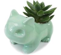 Green Ceramic Flowerpot Glazed Pottery Succulent Pot Cute Planter Flower Pot with Hole