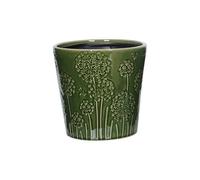 Green Ceramic Indoor Lithgow Seed Head Pattern Planter (H21.5 X W22Cm)
