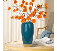 Green Ceramic Tall Vintage Vase,11.8 Inch Large Floor Vase,Rustic Decorative Vase,Terracotta Vase for Living Room Entrance Table Centerpiece,Kitchen,Bedroom,Wedding,Minimalist Home Decor