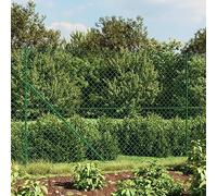 Green Chain Link Fence with Spike Anchors - 1.8x10m Outdoor Security Fencing for Garden, Backyard, Pet Enclosure, and Property Boundary Protection
