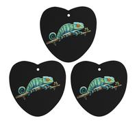 Green Chameleon 3 Pcs Automotive Air Fresheners Mirror Aromatherapy Tablets Ornament Car Fragrance Scented Cards Love form