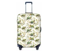Green Chameleon A Print Travel Luggage Covers, Washable Suitcase Covers Protector for Luggage 18-32 Inch High Elasticity, Black, Large