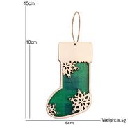 (Green Check C) Rustic Wooden Unique Christmas Stocking Decor Suitable For Holiday Personalized Styling
