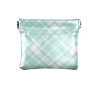 Green Checkerboard Fashion Women Men Leather Coin Purses Cute Change Holder Card Organizer for Men Women Travel para Mujer Pequeno