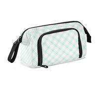 Green Checkered Pattern Pencil Bags Large Capacity Art Pencil Case with Zipper for Girls Middle School estuche para lapices aesthetic