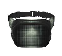 Green checkered pattern Printed multifunctional waist bag, unisex trendy messenger bag, travel sports storage bag