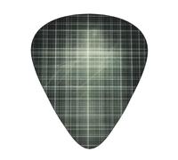 Green checkered pattern Printed pick set - 12 pieces, thin, medium and thick guitar picks, suitable for guitar, bass, electric guitar and ukulele