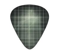 Green checkered patternGuitar Picks, 12-Piece Pattern Set, Three Different Thicknesses for Acoustic Electric Guitar and Other Instruments