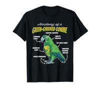 Green Ch onure Parrot Anatomy of A Green-Cheeked Conure T-Shirt