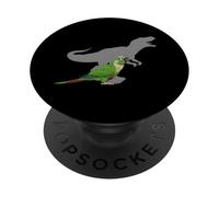 Green-cheeked Conure with T rex Shadow Bird Lovers PopSockets Adhesive PopGrip