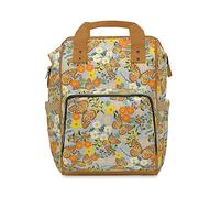 Green Cheeks Baby Changing Backpack, Multi-Function Baby Bags with Large Capacity, Diaper Travel Bag in Colourful Patterns (Flutterby Baby)