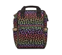 Green Cheeks Baby Changing Backpack, Multi-Function Baby Bags with Large Capacity, Diaper Travel Bag in Colourful Patterns (Rainbow Roar)