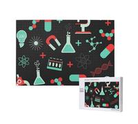 Green Chemistry And Science Patterns,1000 Pieces Wooden Jigsaw Family Game Jigsaw Puzzles for Adults Teens Home Decor