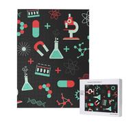 Green Chemistry And Science Patterns,500 Pieces Wooden Jigsaw Family Game Jigsaw Puzzles for Adults Teens