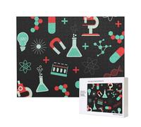 Green Chemistry And Science Patterns,500 Pieces Wooden Jigsaw Family Game Jigsaw Puzzles for Adults Teens Home Decor